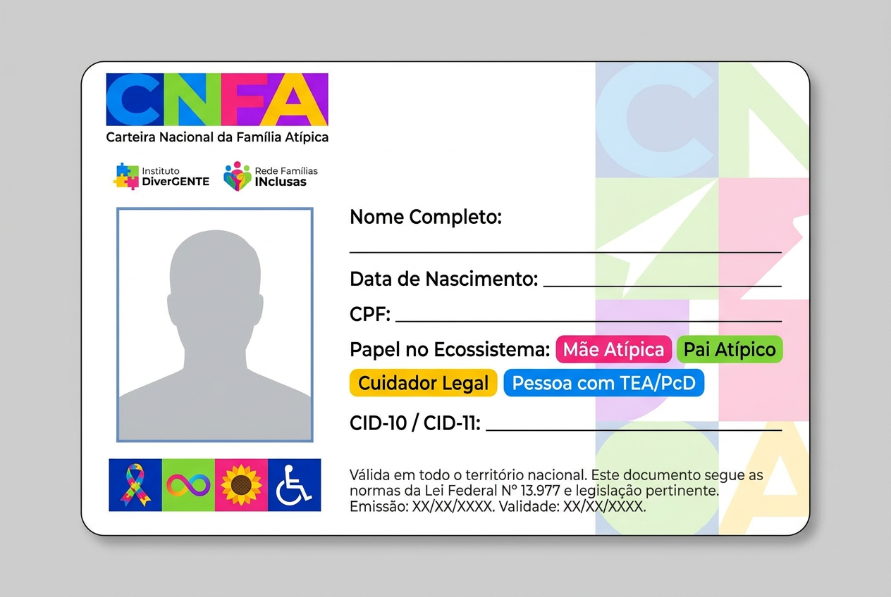 Frente da carteirinha CNFA - modelo digital