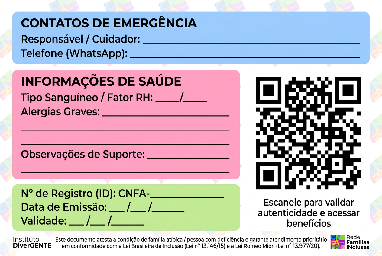 Verso da carteirinha CNFA com QR Code